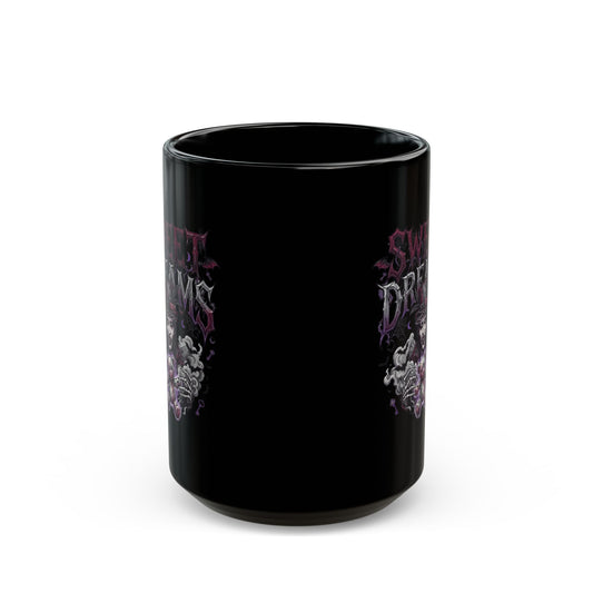 "Sweet Dreams" Black Ceramic Mug