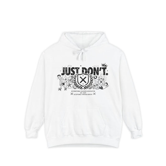 Color: White | The Anti-Motivational Manifesto | Garment-Dyed Hoodie — AttitudeShirts
