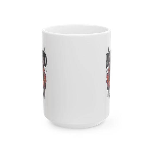 "Damned" White Ceramic Mug