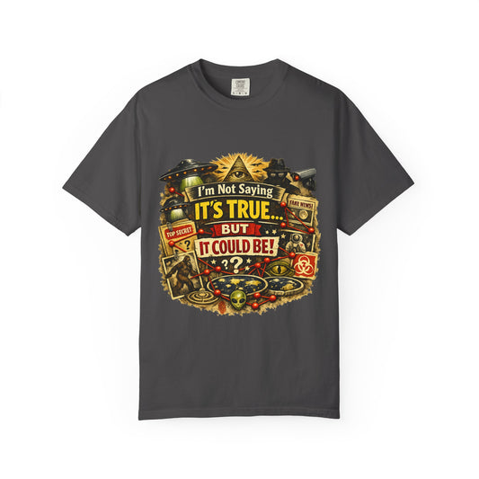 Color: Graphite | Just Sayin' Plausible Deniability Tee | Garment-Dyed Tee — AttitudeShirts