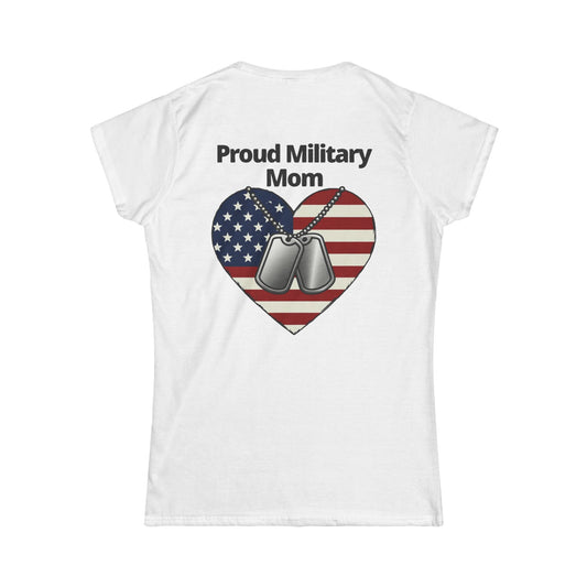 Color: White | Proud Military Mom Women's Tee
