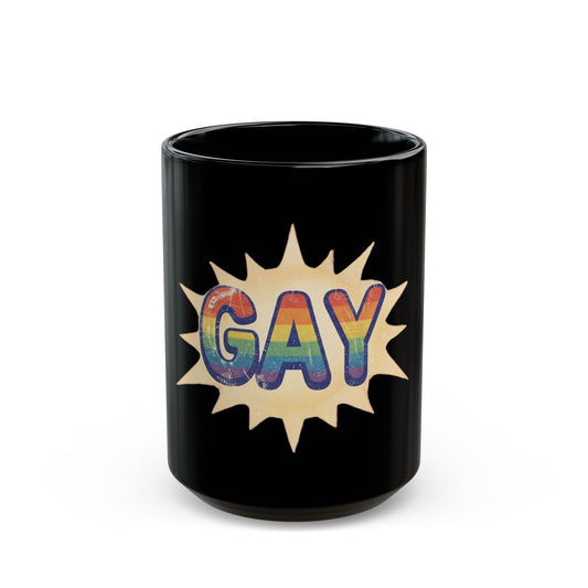 "Jesus is Gay For Me" Black Ceramic Mug — Graphic