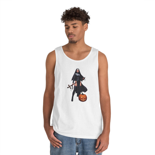Color: White | Sexy Halloween Nun Tank Top