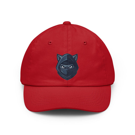 Color: Red | Ninja Cat Credible Dad Hat — Graphic