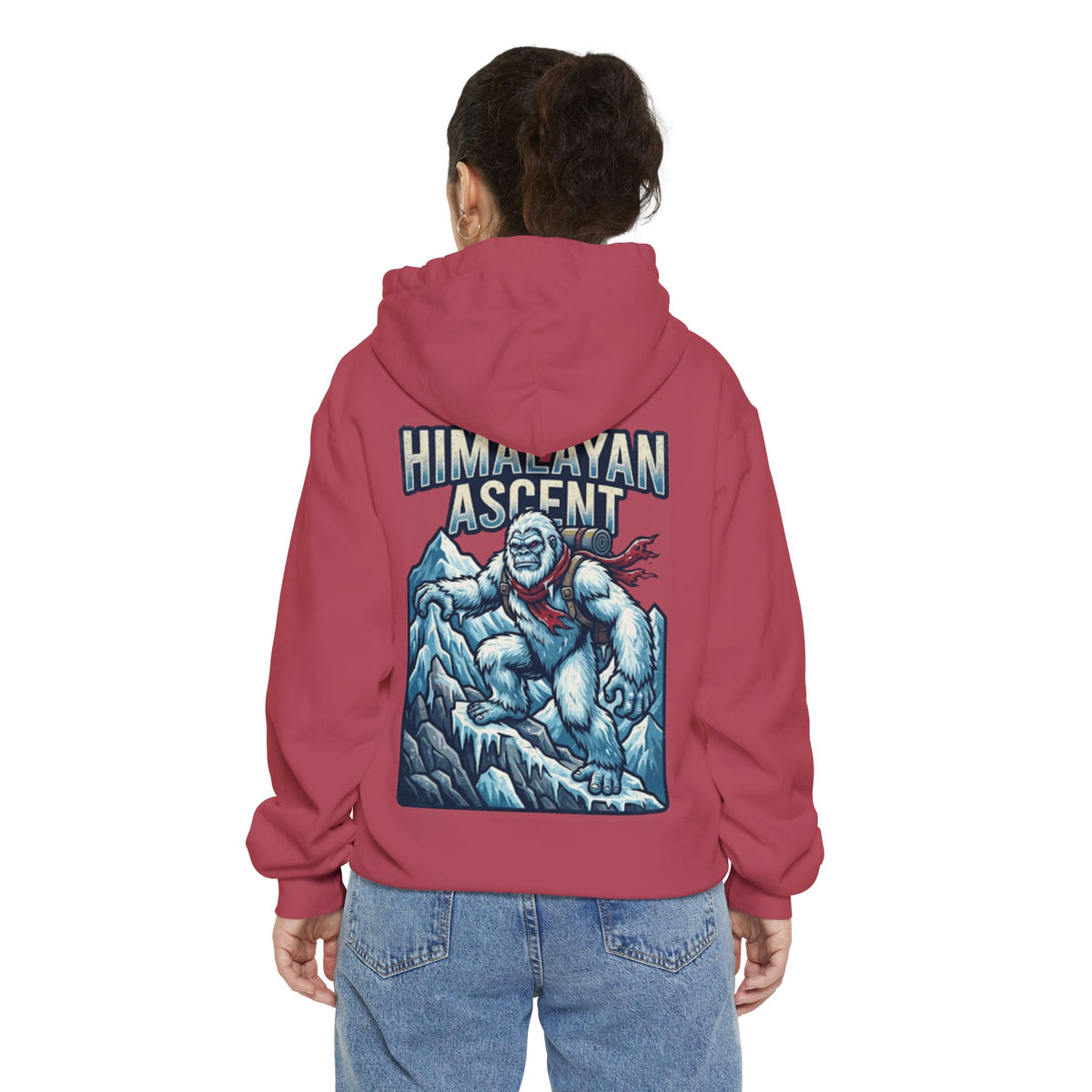 Color: Crimson | Yeti-Abominable Snowman (Himalayas) Garment-Dyed Hoodie