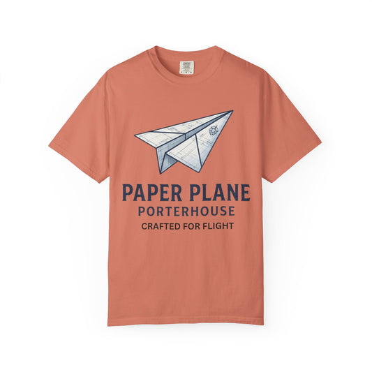 Color: Terracotta | Paper Plane Porterhouse Unisex Garment-Dyed Tee
