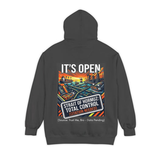 Color: Pepper | Straight Of Hormuz is Open Garment-Dyed Hoodie