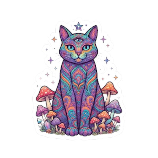"Hippy Cat" Sticker — Main