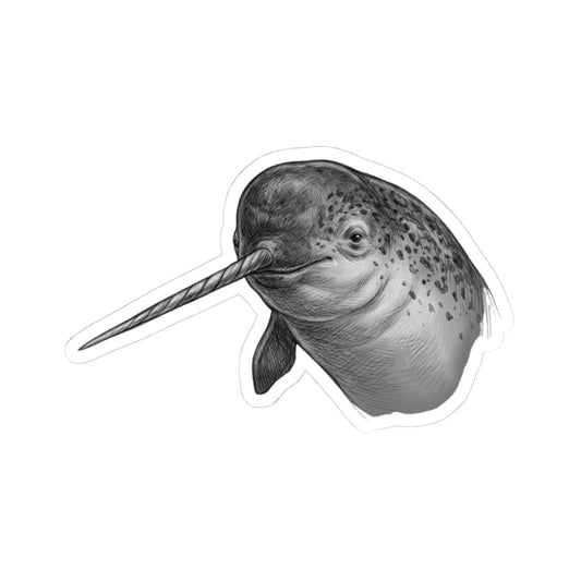 "Pencil Sketch Art Narwhal" Sticker