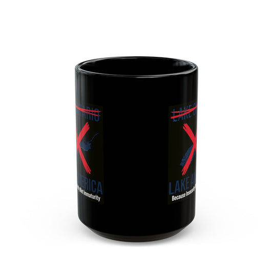 "Lake America" Black Ceramic Mug