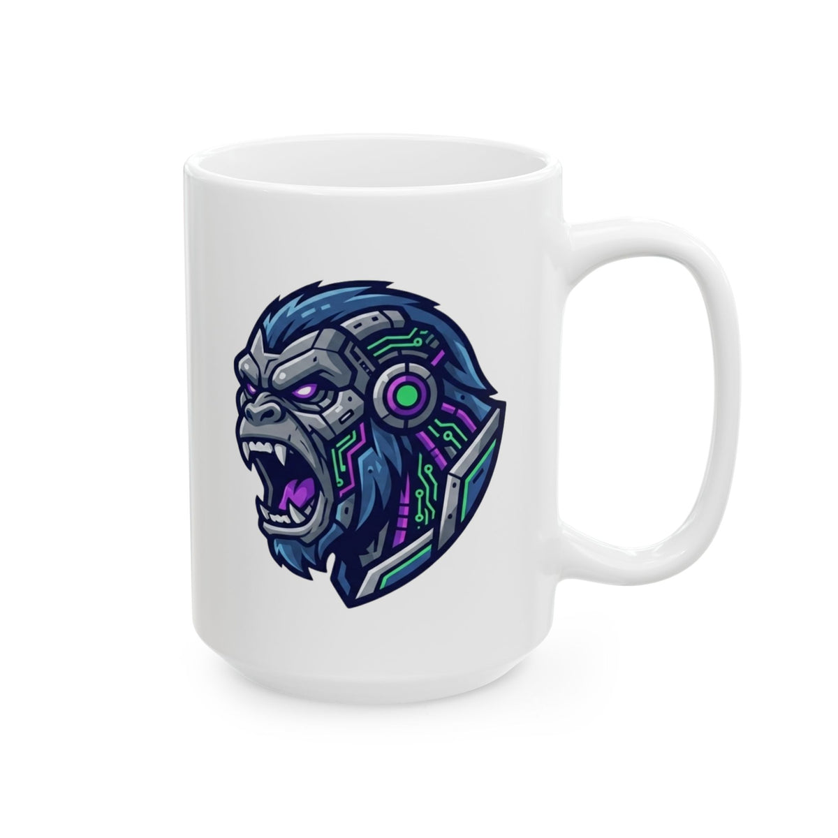 "Cyber Chimp" White Ceramic Mug — Graphic