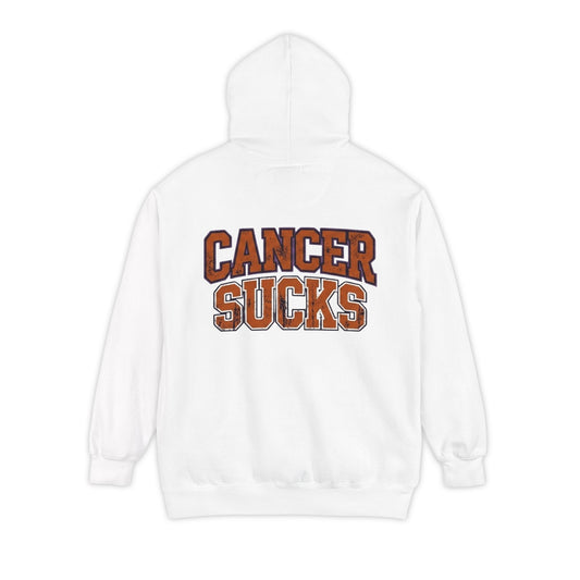 Color: White | Cancer Sucks Garment-Dyed Hoodie