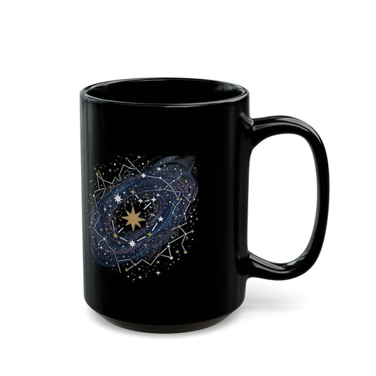 "Constellation Map (Dark Sky)" Black Ceramic Mug