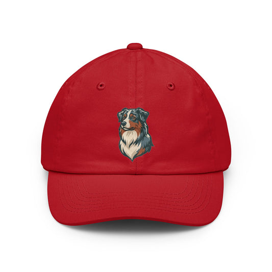 Color: Red | Australian Sheperd Dad Hat — Graphic