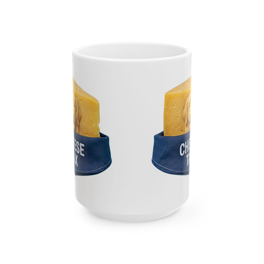 "Cheese Tax" White Ceramic Mug — Graphic