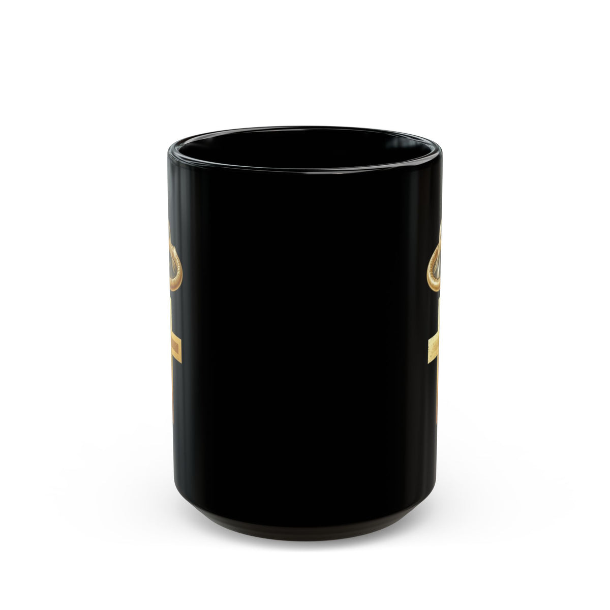 "Good Book Series The Holy Shield" Black Ceramic Mug — Graphic