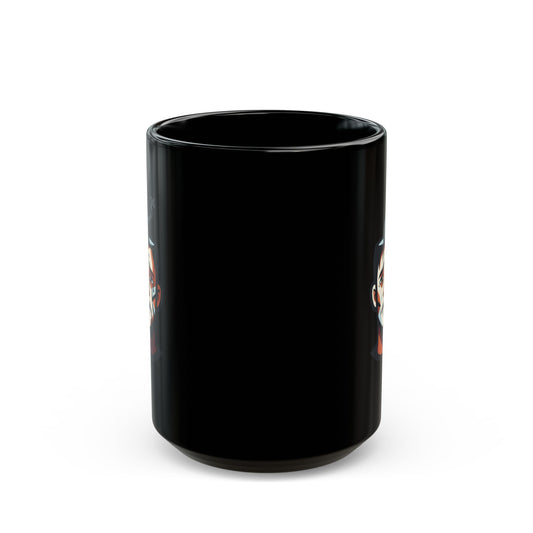 "Therapy Needed" Black Ceramic Mug — Graphic
