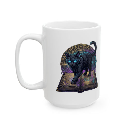 "Guardian of the Book of Shadows" White Ceramic Mug