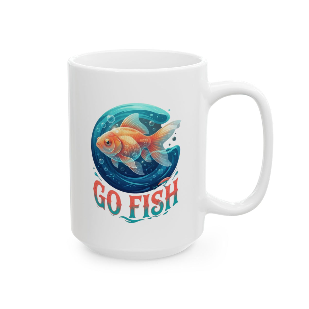 "Go Fish" White Ceramic Mug