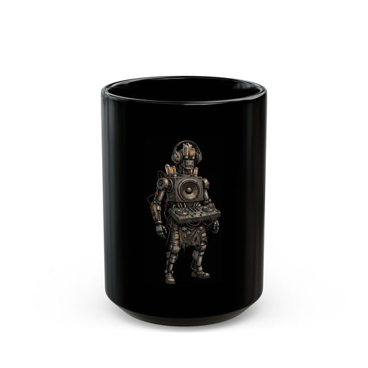 "DJ" Black Ceramic Mug