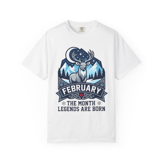 Color: White | February Legend Unisex Garment-Dyed Tee