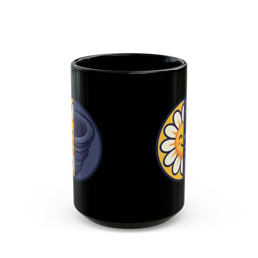 "Sunshine Mixed With A Little Hurricane" Black Ceramic Mug — Graphic