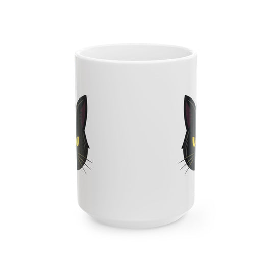 "Unholy and Unbothered" White Ceramic Mug — Graphic