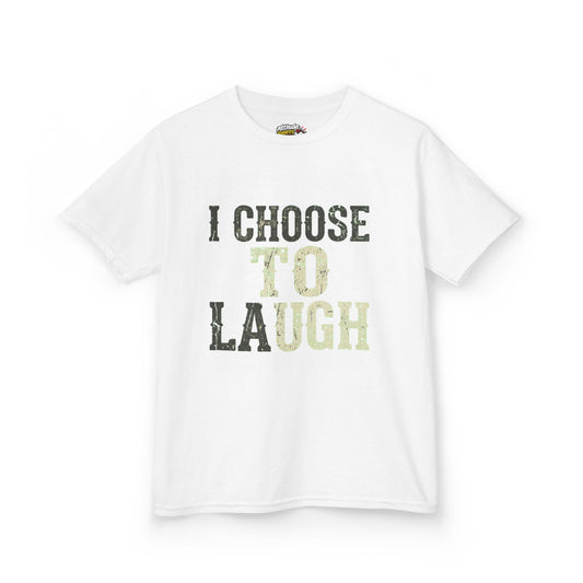 Color: White | Choose to Laugh Kids Tee
