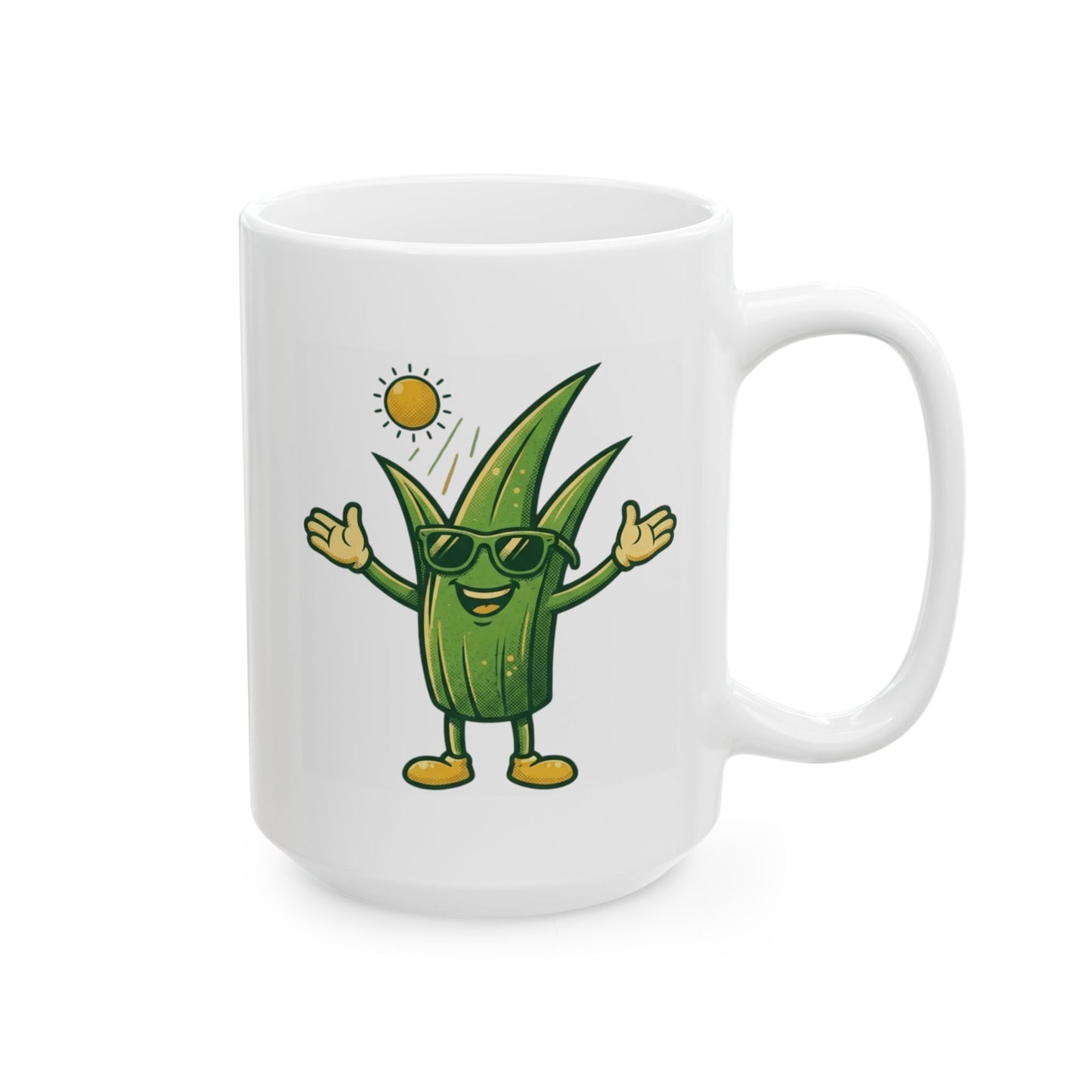 "If You're Grass You're Very Happy" White Ceramic Mug — Graphic