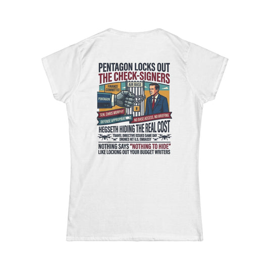 Color: White | Pentagon Locks Out The Check Signers Women's Tee