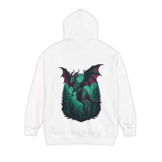 Color: White | The Jersey Devil (New Jersey, USA) Garment-Dyed Hoodie