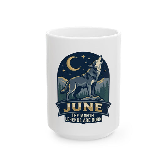 "June Legend" White Ceramic Mug