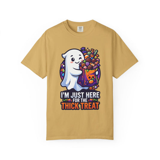 Color: Mustard | I'm Just Here For The Thick Treat Unisex Garment-Dyed Tee