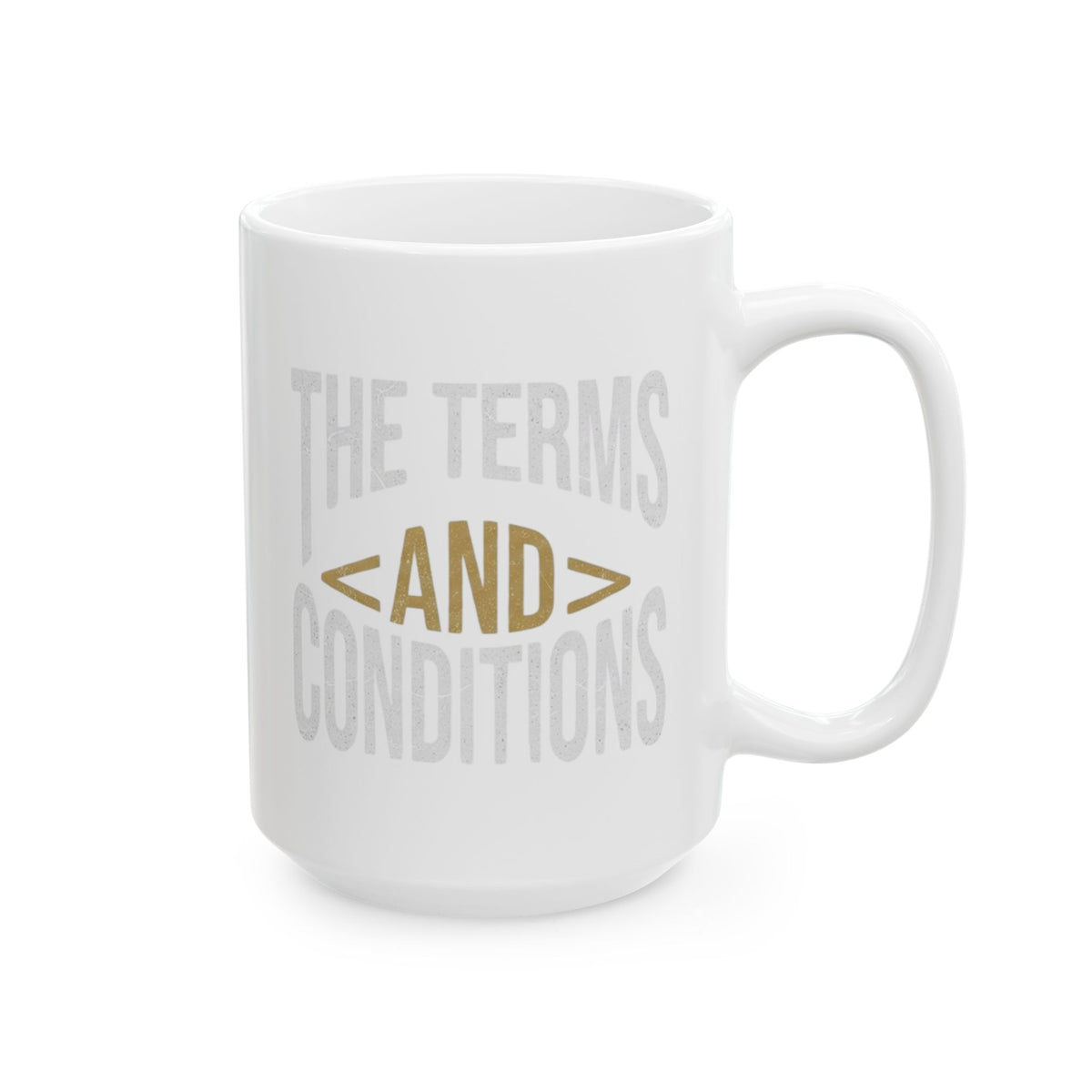 "Terms and Conditions" White Ceramic Mug — Graphic
