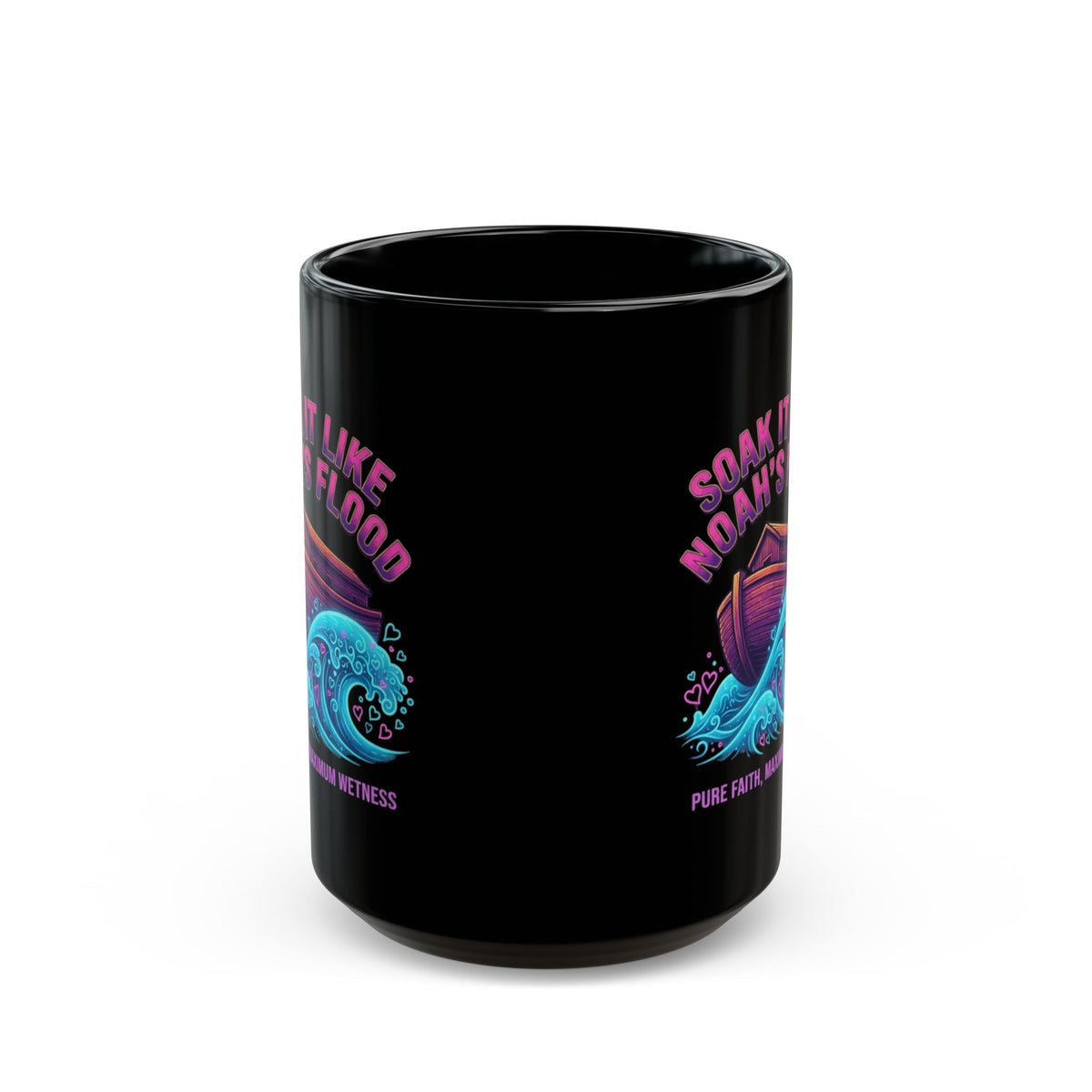 "Good Book Series Soak it Like Noah's Flood" Black Ceramic Mug