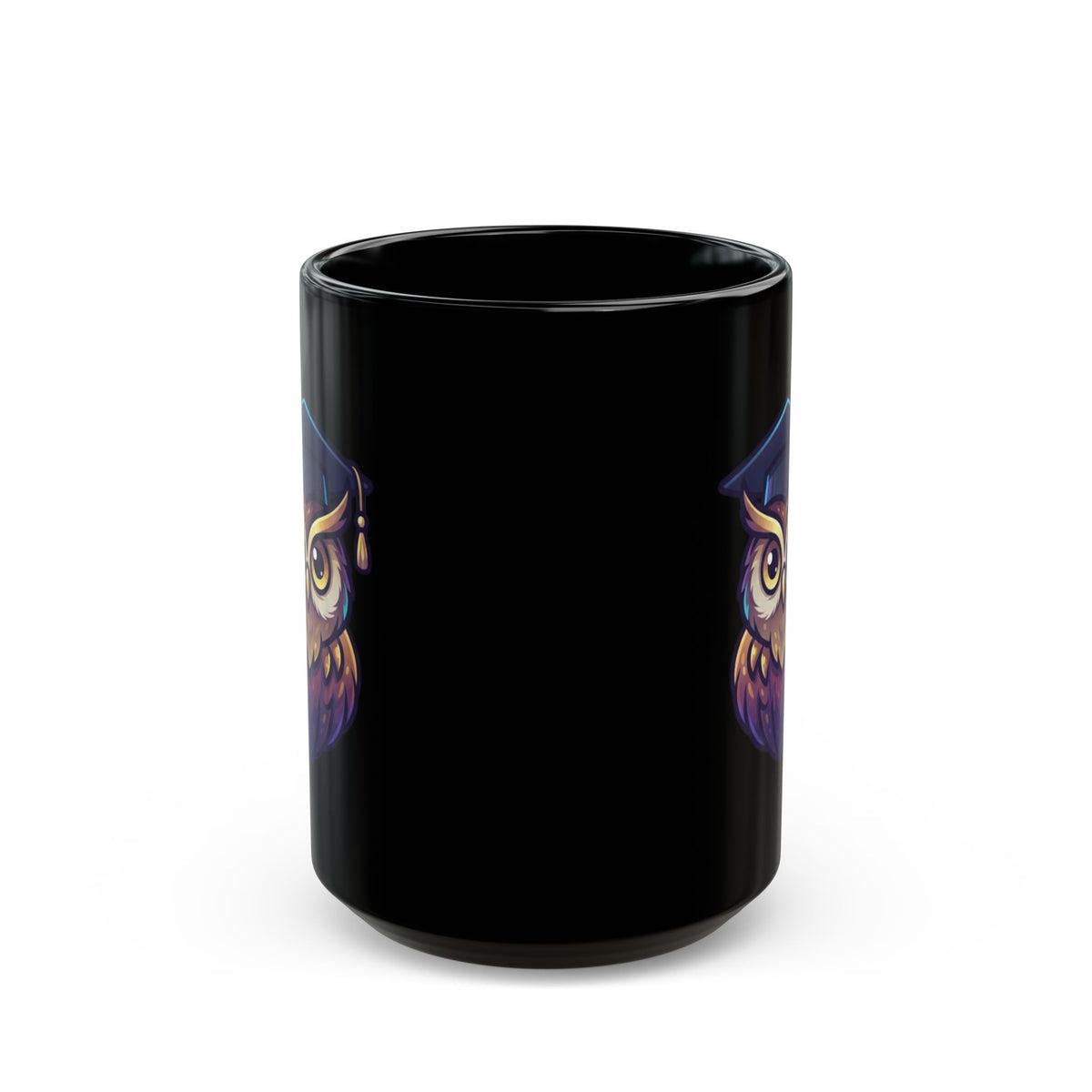 "Owl Credible" Black Ceramic Mug — Graphic