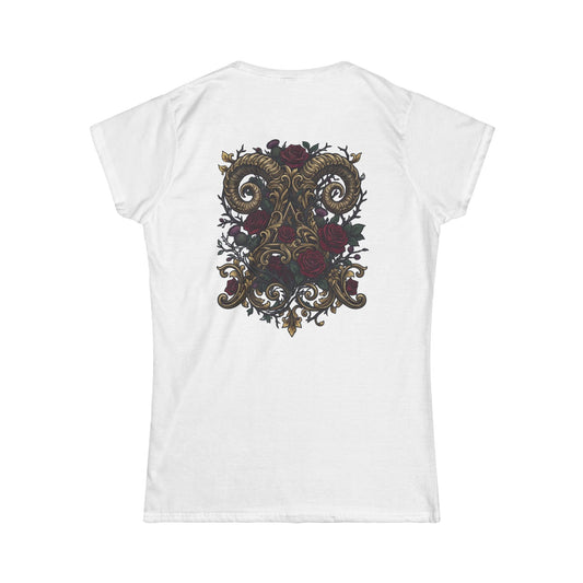 Color: White | Floral Monogram Aries Women's Tee