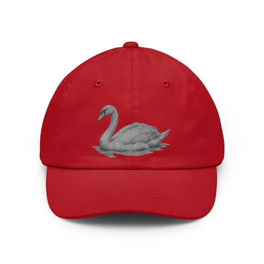 Color: Red | Pencil Sketch Art Swan Dad Hat