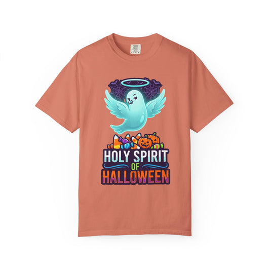 Color: Terracotta | Holy Spirit of Halloween Unisex Garment-Dyed Tee
