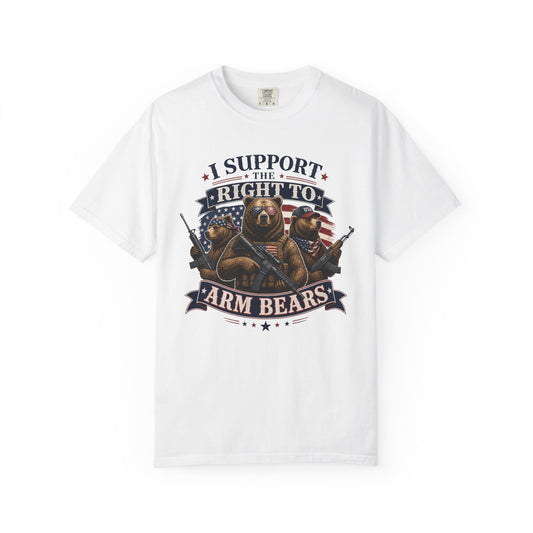 Color: White | Armed Bears Unisex Garment-Dyed Tee