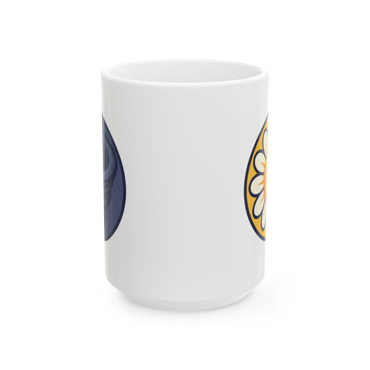 "Sunshine Mixed With A Little Hurricane" White Ceramic Mug — Graphic