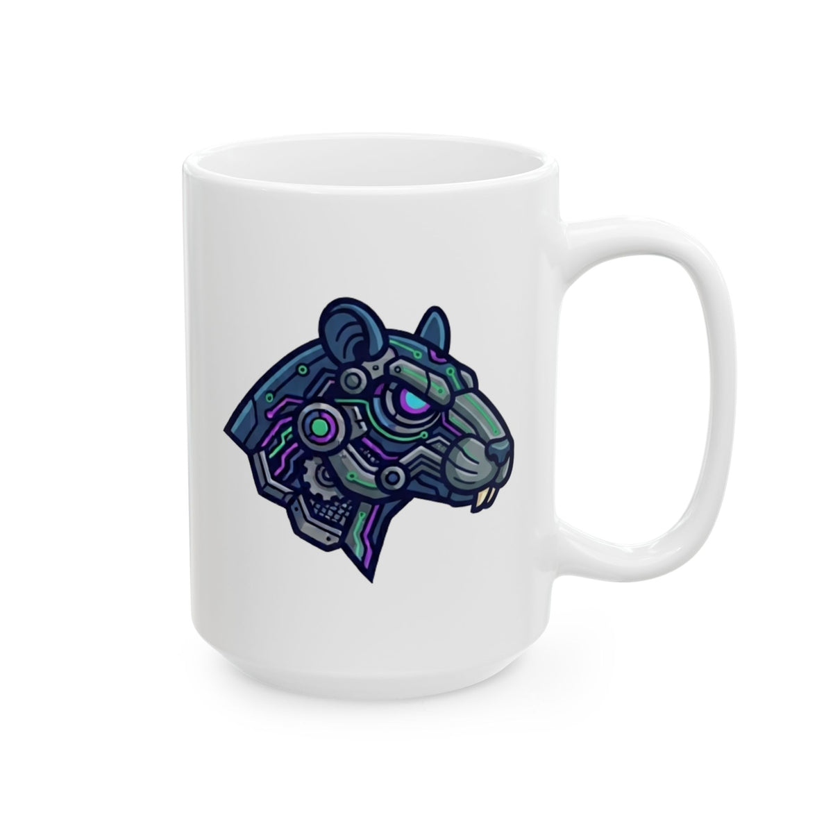"Cyber Hamster" White Ceramic Mug — Graphic
