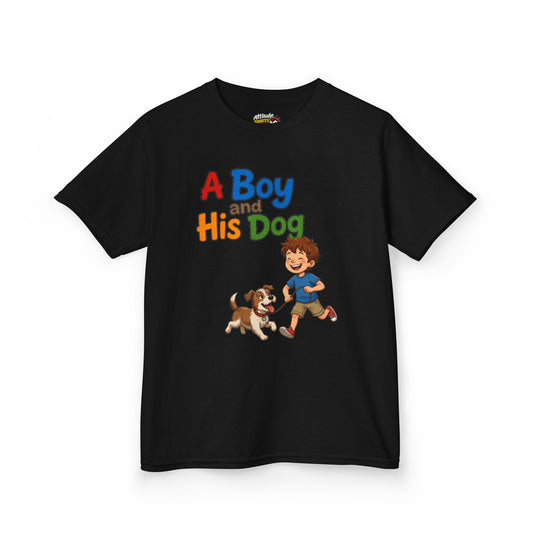 Color: Black | A Boy And His Dog Kids Tee