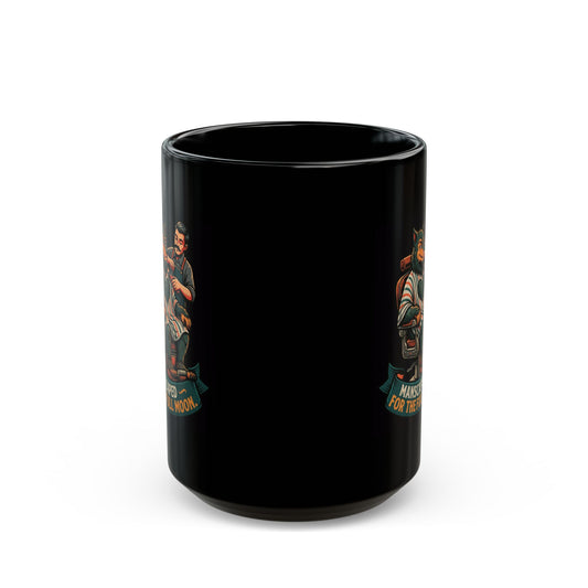 "Manscaped for the Full Moon" Black Ceramic Mug