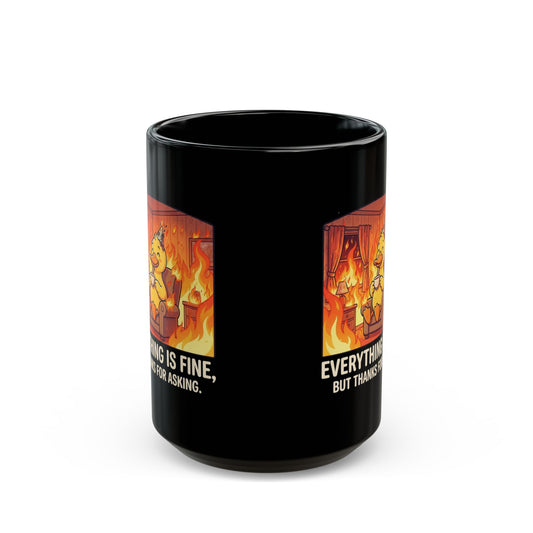 "Everything Is Okay" Black Ceramic Mug