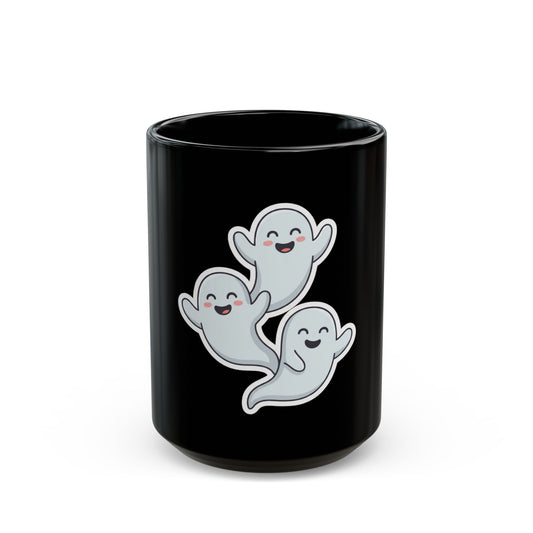 "Ghosts" Black Ceramic Mug