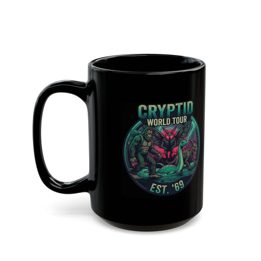 "Puzizia (Global-Cryptid Mashup) Cryptid World Tour" Black Ceramic Mug — Graphic