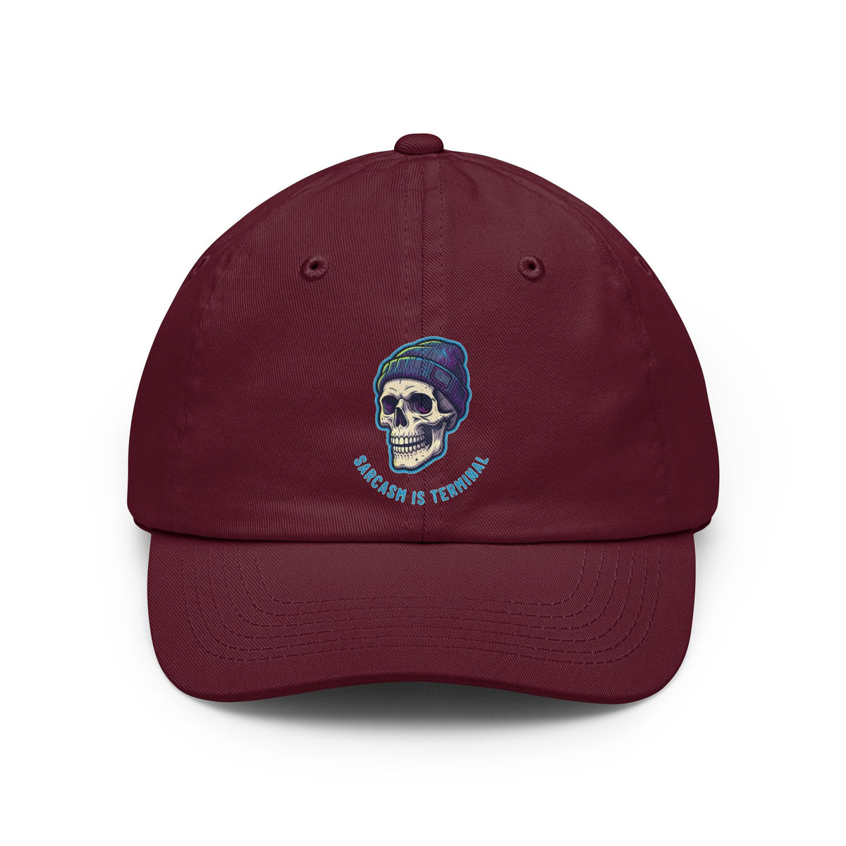 Color: Maroon | Cancer Sucks But My Sarcasm Is Terminal Dad Hat — Graphic