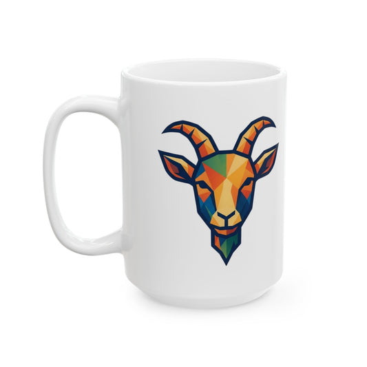 "Goat Credible" White Ceramic Mug — Graphic