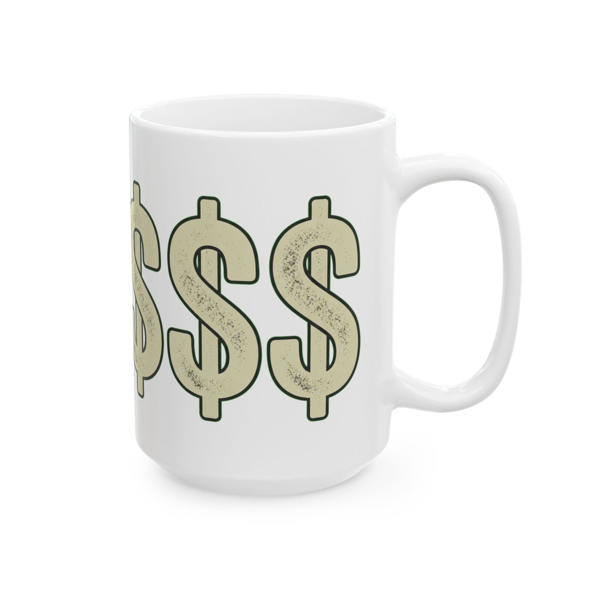"Technically Wealthy" White Ceramic Mug — Graphic